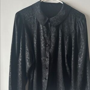 Elegant Black Patterned Women's Top